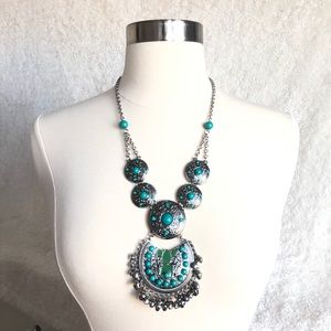 Silver & Turquoise Statement Necklace